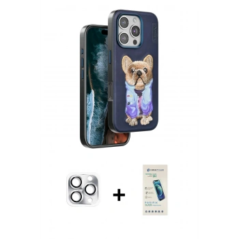 MARSİLYAN™- iPhone 16 Pro Max Kılıf İz Minimal Koleksiyonu - Şeffaf Pasifik Cam Ekran Koruyucu + Pers Alüminyum Kamera Lens - GS