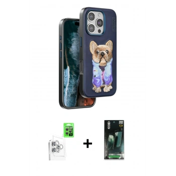MARSİLYAN™- iPhone 16 Pro Max Kılıf İz Minimal Koleksiyonu - Siyah 360 Mat Full Body Arka Koruyucu + Raze Metal Kamera Lens - BZ