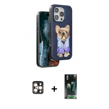 MARSİLYAN™- iPhone 16 Pro Max Kılıf İz Minimal Koleksiyonu - Siyah 360 Mat Full Body Arka Koruyucu + PVD Metal Kamera Lens - GD