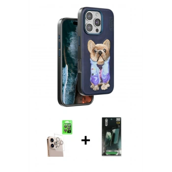 MARSİLYAN™- iPhone 16 Pro Max Kılıf İz Minimal Koleksiyonu - Siyah 360 Mat Full Body Arka Koruyucu + Raze Metal Kamera Lens - NLGY