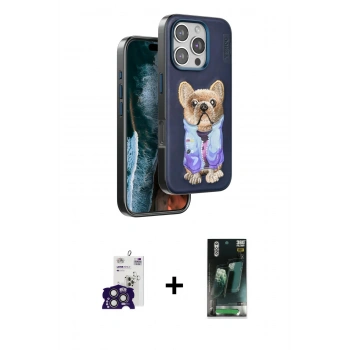 MARSİLYAN™- iPhone 16 Pro Max Kılıf İz Minimal Koleksiyonu - Siyah 360 Mat Full Body Arka Koruyucu + Bilvis Titan Kamera Lens - TMGI