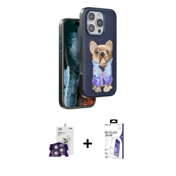 MARSİLYAN™- iPhone 16 Pro Max Kılıf İz Minimal Koleksiyonu - Siyah Bilvis 3X AR HD Cam Ekran Koruyucu + Bilvis Titan Kamera Lens - GS
