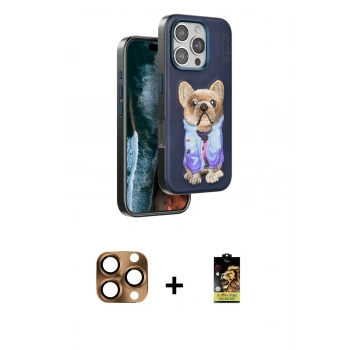 MARSİLYAN™- iPhone 16 Pro Max Kılıf İz Minimal Koleksiyonu - Siyah Buffer Cam Ekran Koruyucu + Pers Alüminyum Kamera Lens - CLTM