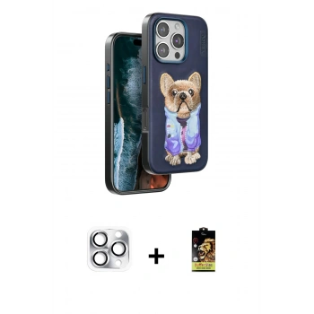 MARSİLYAN™- iPhone 16 Pro Max Kılıf İz Minimal Koleksiyonu - Siyah Buffer Cam Ekran Koruyucu + Pers Alüminyum Kamera Lens - GS