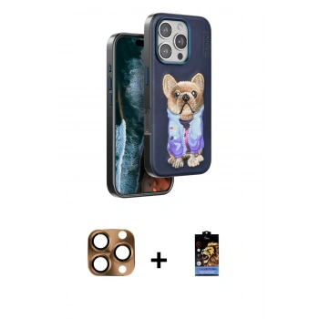 MARSİLYAN™- iPhone 16 Pro Max Kılıf İz Minimal Koleksiyonu - Siyah Buffer Hayalet Cam Ekran Koruyucu + Pers Alüminyum Kamera Lens - CLTM