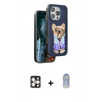 MARSİLYAN™- iPhone 16 Pro Max Kılıf İz Minimal Koleksiyonu - Siyah Joko Magic 5D Cam + PVD Metal Kamera Lens - GD