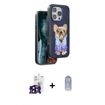 MARSİLYAN™- iPhone 16 Pro Max Kılıf İz Minimal Koleksiyonu - Siyah Joko Magic 5D Cam + Bilvis Titan Kamera Lens - SH