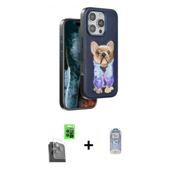 MARSİLYAN™- iPhone 16 Pro Max Kılıf İz Minimal Koleksiyonu - Siyah Joko Magic 5D Cam + Raze Metal Kamera Lens - SH