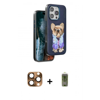 MARSİLYAN™- iPhone 16 Pro Max Kılıf İz Minimal Koleksiyonu - Siyah Joko Magic 5D Hayalet Cam + Pers Alüminyum Kamera Lens - CLTM