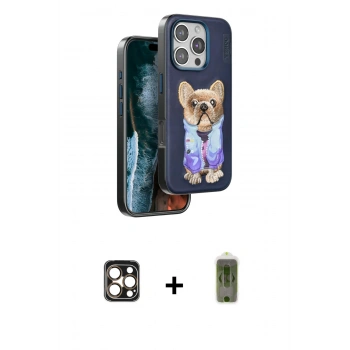 MARSİLYAN™- iPhone 16 Pro Max Kılıf İz Minimal Koleksiyonu - Siyah Joko Magic 5D Hayalet Cam + PVD Metal Kamera Lens - GD