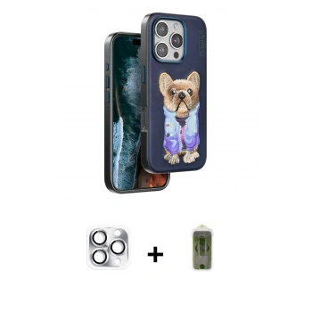 MARSİLYAN™- iPhone 16 Pro Max Kılıf İz Minimal Koleksiyonu - Siyah Joko Magic 5D Hayalet Cam + Pers Alüminyum Kamera Lens - GS