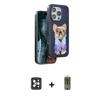 MARSİLYAN™- iPhone 16 Pro Max Kılıf İz Minimal Koleksiyonu - Siyah Joko Magic 5D Hayalet Cam + PVD Metal Kamera Lens - SH