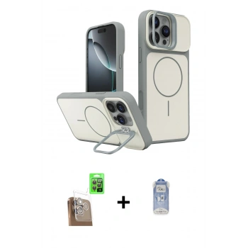 MARSİLYAN™- iPhone 16 Pro Max Kılıf İz Modern Prime - Siyah Joko Magic 5D Cam + Raze Metal Kamera Lens - CLTM