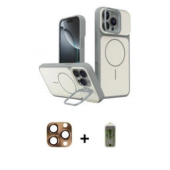 MARSİLYAN™- iPhone 16 Pro Max Kılıf İz Modern Prime - Siyah Joko Magic 5D Hayalet Cam + Pers Alüminyum Kamera Lens - CLTM