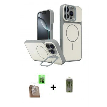 MARSİLYAN™- iPhone 16 Pro Max Kılıf İz Modern Prime - Siyah Joko Magic 5D Hayalet Cam + Raze Metal Kamera Lens - CLTM