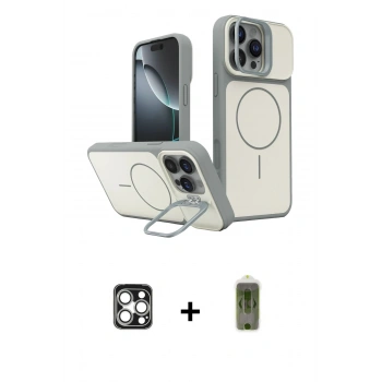 MARSİLYAN™- iPhone 16 Pro Max Kılıf İz Modern Prime - Siyah Joko Magic 5D Hayalet Cam + PVD Metal Kamera Lens - GS