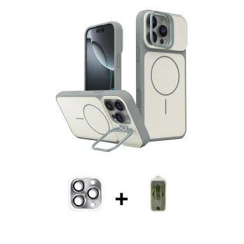 MARSİLYAN™- iPhone 16 Pro Max Kılıf İz Modern Prime - Siyah Joko Magic 5D Hayalet Cam + Pers Alüminyum Kamera Lens - GI