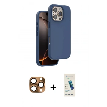 MARSİLYAN™- iPhone 16 Pro Max Kılıf Kıvılcım Çizgi Serisi - Şeffaf Pasifik Cam Ekran Koruyucu + Pers Alüminyum Kamera Lens - CLTM