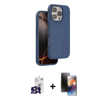 MARSİLYAN™- iPhone 16 Pro Max Kılıf Kıvılcım Çizgi Serisi - Siyah 3D Antistatik Mat Seramik Nano Ekran Koruyucu + Bilvis Titan Kamera Lens - TMGI