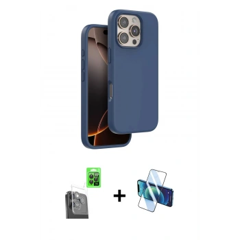 MARSİLYAN™- iPhone 16 Pro Max Kılıf Kıvılcım Çizgi Serisi - Siyah 3D Antistatik Seramik Nano Ekran Koruyucu + Raze Metal Kamera Lens - SH