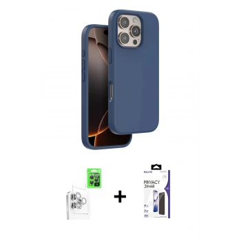 MARSİLYAN™- iPhone 16 Pro Max Kılıf Kıvılcım Çizgi Serisi - Siyah Bilvis 3X AR Hayalet Cam Ekran Koruyucu + Raze Metal Kamera Lens - BZ