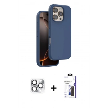 MARSİLYAN™- iPhone 16 Pro Max Kılıf Kıvılcım Çizgi Serisi - Siyah Bilvis 3X AR Hayalet Cam Ekran Koruyucu + Pers Alüminyum Kamera Lens - GS