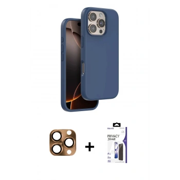 MARSİLYAN™- iPhone 16 Pro Max Kılıf Kıvılcım Çizgi Serisi - Siyah Bilvis 3X AR Hayalet Cam Ekran Koruyucu + Pers Alüminyum Kamera Lens - CLTM