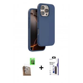 MARSİLYAN™- iPhone 16 Pro Max Kılıf Kıvılcım Çizgi Serisi - Siyah Bilvis 3X AR Hayalet Cam Ekran Koruyucu + Raze Metal Kamera Lens - CLTM