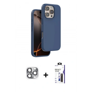 MARSİLYAN™- iPhone 16 Pro Max Kılıf Kıvılcım Çizgi Serisi - Siyah Bilvis 3X AR Hayalet Cam Ekran Koruyucu + Pers Alüminyum Kamera Lens - GI