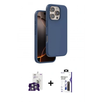 MARSİLYAN™- iPhone 16 Pro Max Kılıf Kıvılcım Çizgi Serisi - Siyah Bilvis 3X AR Hayalet Cam Ekran Koruyucu + Bilvis Titan Kamera Lens - GS