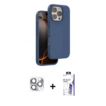 MARSİLYAN™- iPhone 16 Pro Max Kılıf Kıvılcım Çizgi Serisi - Siyah Bilvis 3X AR HD Cam Ekran Koruyucu + Pers Alüminyum Kamera Lens - GS