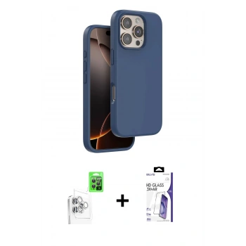 MARSİLYAN™- iPhone 16 Pro Max Kılıf Kıvılcım Çizgi Serisi - Siyah Bilvis 3X AR HD Cam Ekran Koruyucu + Raze Metal Kamera Lens - BZ