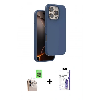 MARSİLYAN™- iPhone 16 Pro Max Kılıf Kıvılcım Çizgi Serisi - Siyah Bilvis 3X AR HD Cam Ekran Koruyucu + Raze Metal Kamera Lens - NLGY