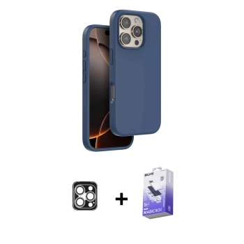 MARSİLYAN™- iPhone 16 Pro Max Kılıf Kıvılcım Çizgi Serisi - Siyah Bilvis 5in1 5D Magic Hayalet Cam Ekran Koruyucu + PVD Metal Kamera Lens - GS