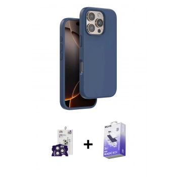 MARSİLYAN™- iPhone 16 Pro Max Kılıf Kıvılcım Çizgi Serisi - Siyah Bilvis 5in1 5D Magic Hayalet Cam Ekran Koruyucu + Bilvis Titan Kamera Lens - TMGI