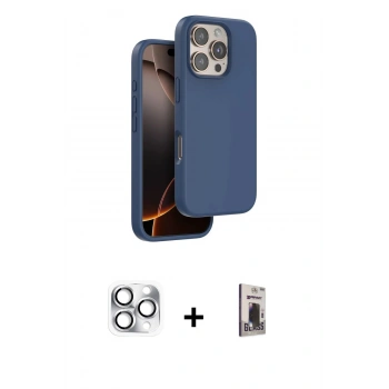 MARSİLYAN™- iPhone 16 Pro Max Kılıf Kıvılcım Çizgi Serisi - Siyah Bilvis Hayalet Cam Ekran Koruyucu + Pers Alüminyum Kamera Lens - GS