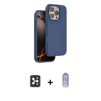 MARSİLYAN™- iPhone 16 Pro Max Kılıf Kıvılcım Çizgi Serisi - Siyah Joko Magic 5D Cam + PVD Metal Kamera Lens - SH