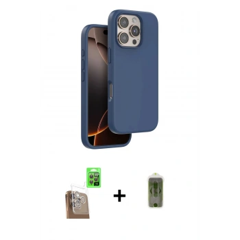 MARSİLYAN™- iPhone 16 Pro Max Kılıf Kıvılcım Çizgi Serisi - Siyah Joko Magic 5D Hayalet Cam + Raze Metal Kamera Lens - CLTM