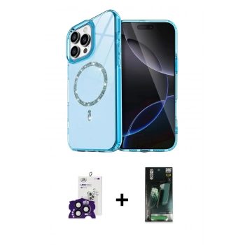 MARSİLYAN™- iPhone 16 Pro Max Kılıf Kıvılcım Form Prime - Siyah 360 Mat Full Body Arka Koruyucu + Bilvis Titan Kamera Lens - SH