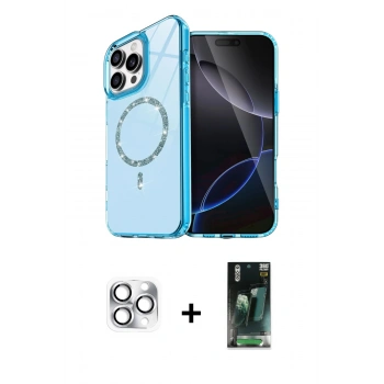 MARSİLYAN™- iPhone 16 Pro Max Kılıf Kıvılcım Form Prime - Siyah 360 Mat Full Body Arka Koruyucu + Pers Alüminyum Kamera Lens - GS