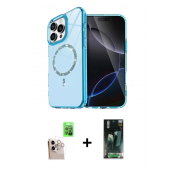 MARSİLYAN™- iPhone 16 Pro Max Kılıf Kıvılcım Form Prime - Siyah 360 Mat Full Body Arka Koruyucu + Raze Metal Kamera Lens - NLGY