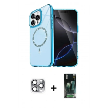 MARSİLYAN™- iPhone 16 Pro Max Kılıf Kıvılcım Form Prime - Siyah 360 Mat Full Body Arka Koruyucu + Pers Alüminyum Kamera Lens - GI