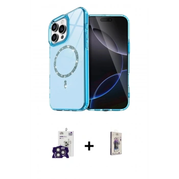 MARSİLYAN™- iPhone 16 Pro Max Kılıf Kıvılcım Form Prime - Siyah Bilvis 3D Cam Ekran Koruyucu + Bilvis Titan Kamera Lens - TMGI
