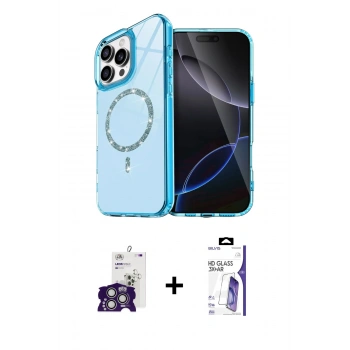 MARSİLYAN™- iPhone 16 Pro Max Kılıf Kıvılcım Form Prime - Siyah Bilvis 3X AR HD Cam Ekran Koruyucu + Bilvis Titan Kamera Lens - GS
