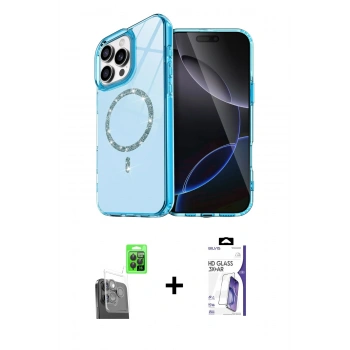 MARSİLYAN™- iPhone 16 Pro Max Kılıf Kıvılcım Form Prime - Siyah Bilvis 3X AR HD Cam Ekran Koruyucu + Raze Metal Kamera Lens - SH