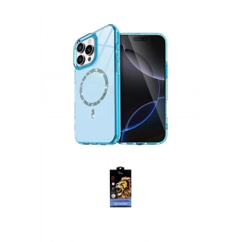 MARSİLYAN™- iPhone 16 Pro Max Kılıf Kıvılcım Form Prime - Siyah Buffer Hayalet Cam Ekran Koruyucu
