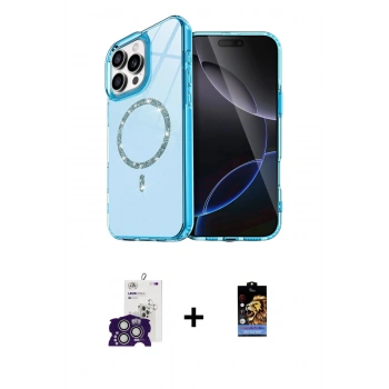 MARSİLYAN™- iPhone 16 Pro Max Kılıf Kıvılcım Form Prime - Siyah Buffer Hayalet Cam Ekran Koruyucu + Bilvis Titan Kamera Lens - GS