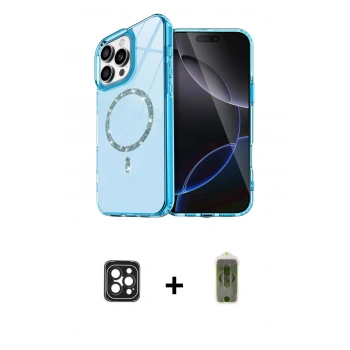 MARSİLYAN™- iPhone 16 Pro Max Kılıf Kıvılcım Form Prime - Siyah Joko Magic 5D Hayalet Cam + PVD Metal Kamera Lens - SH