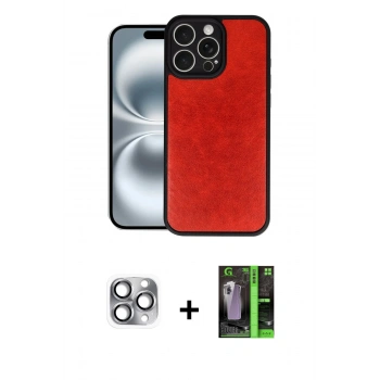 MARSİLYAN™- iPhone 16 Pro Max Kılıf Kıvılcım Işık Serisi - Şeffaf 360 Full Body Arka Koruyucu + Pers Alüminyum Kamera Lens - GI