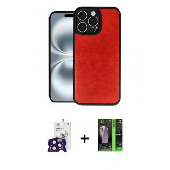 MARSİLYAN™- iPhone 16 Pro Max Kılıf Kıvılcım Işık Serisi - Şeffaf 360 Full Body Arka Koruyucu + Bilvis Titan Kamera Lens - SH